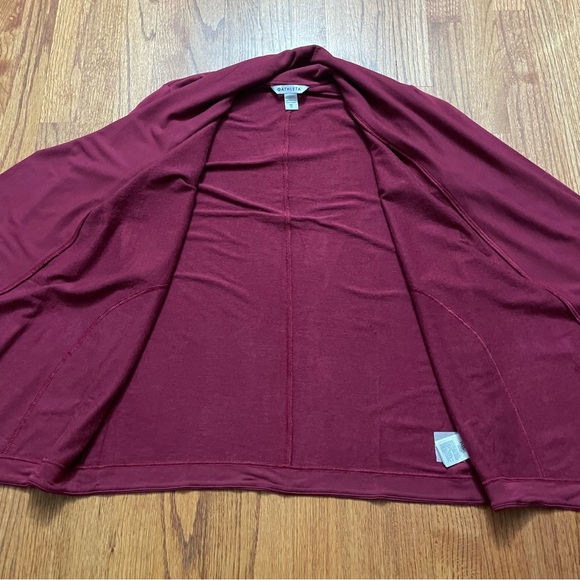 Athleta Pranayama Modal Wrap Coffeeberry Red Open Cardigan Sweater size XS - Picture 11 of 16